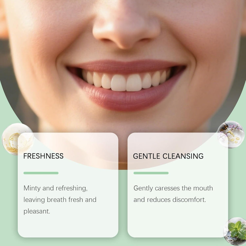 Gum care and whitening concept with oil pulling