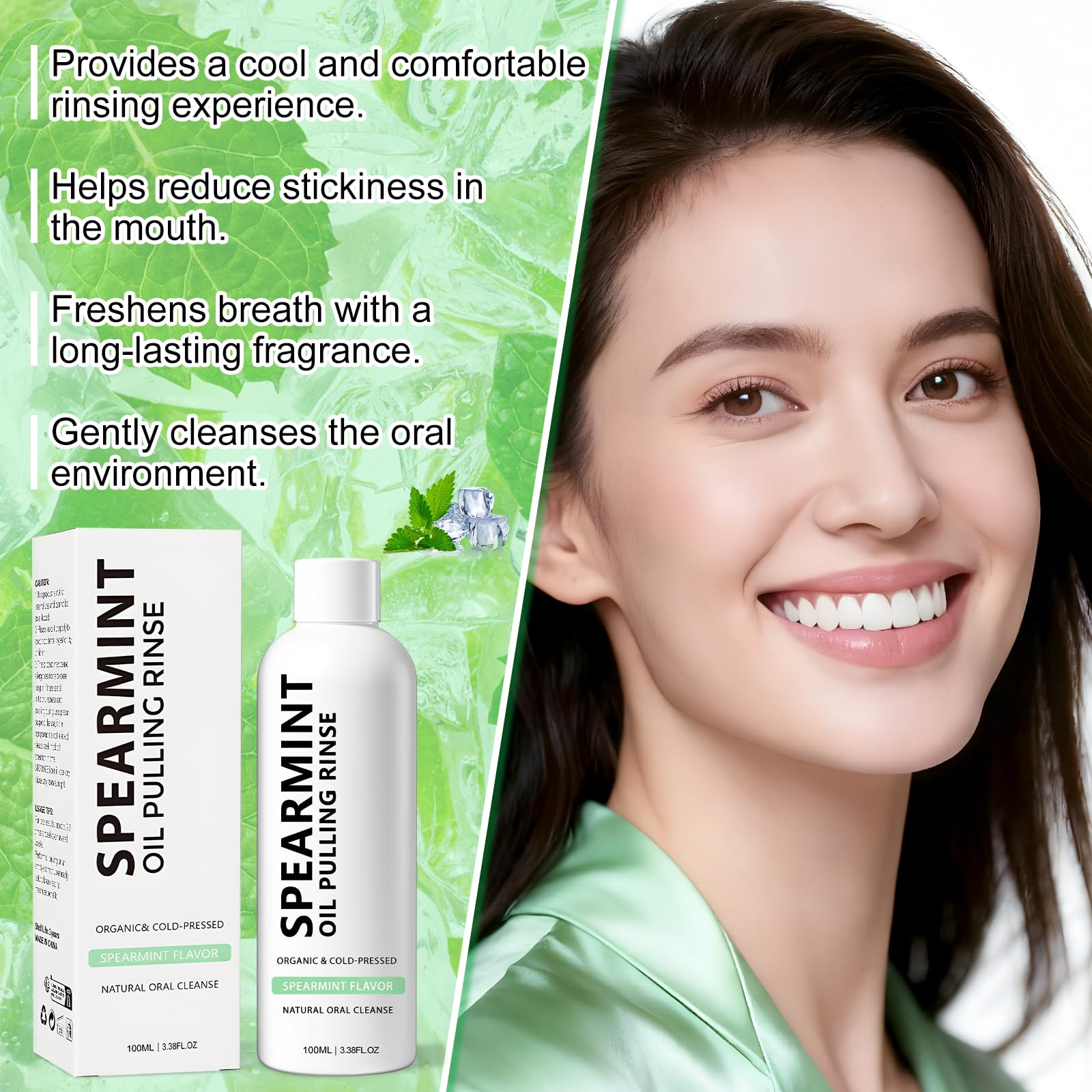 Spearmint Oil Pulling Rinse bottle