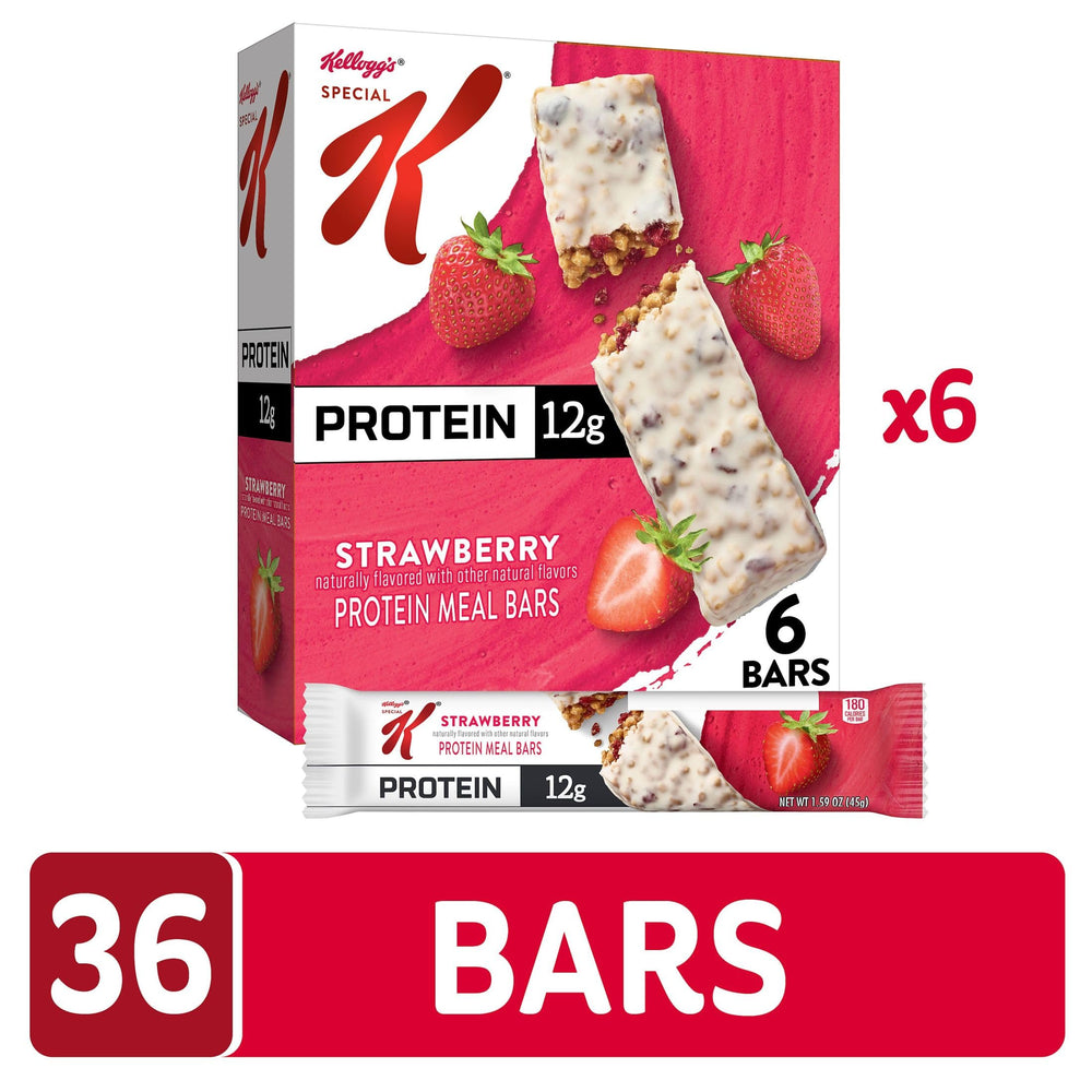 Special K Bar Protein Meal Bar strawberry pieces brighten flavor and texture