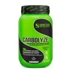 Species Nutrition Carbolyze bottle pour shows sugar-free intra-workout fueling for glycogen support.