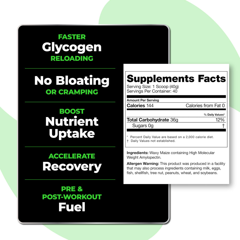 Species Nutrition Carbolyze powder dispense captures unflavored powder mix ideal for post-workout recovery.