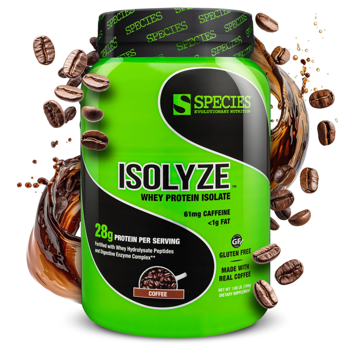 Species Nutrition Isolyze whey bottle for quick post-workout recovery