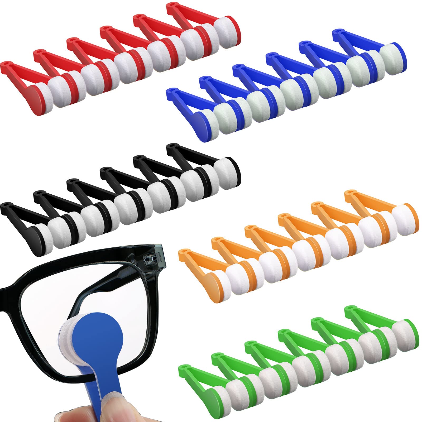 Red 30-piece spectacles cleaner brush