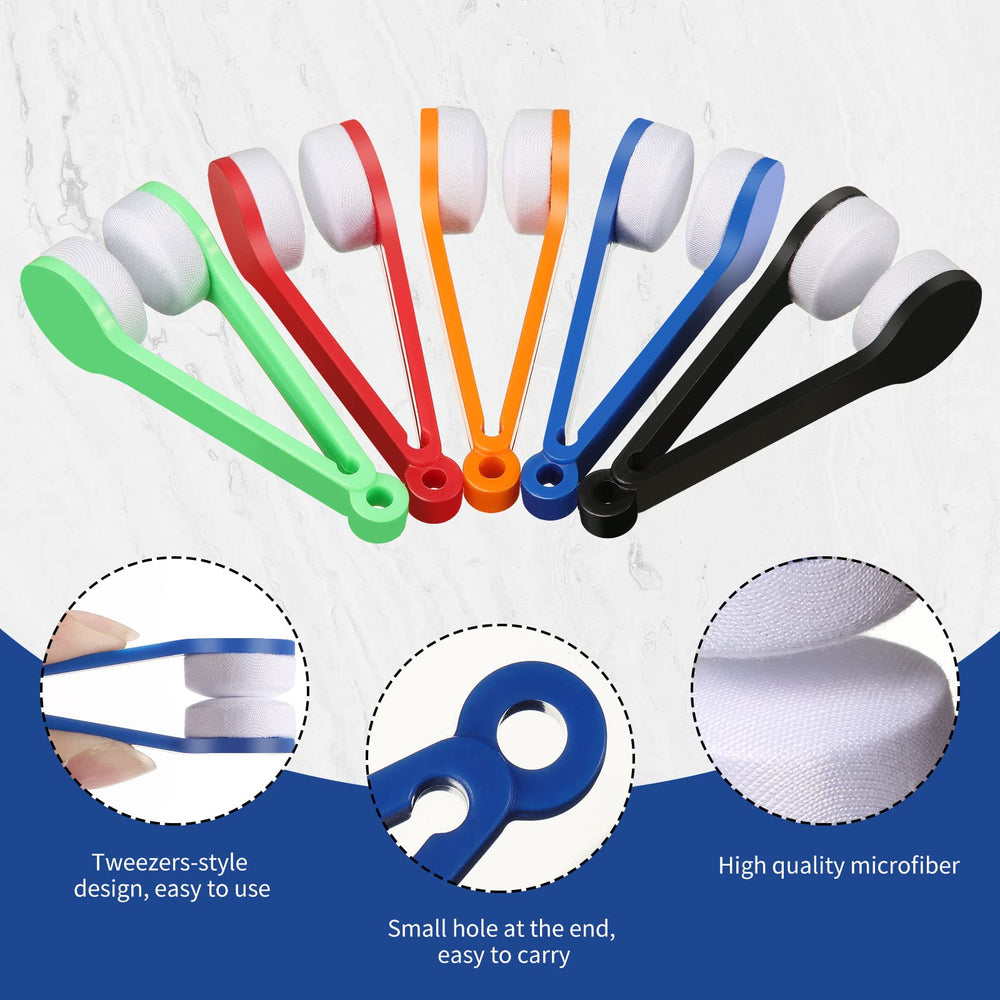 Yellow 30-piece spectacles cleaner brush
