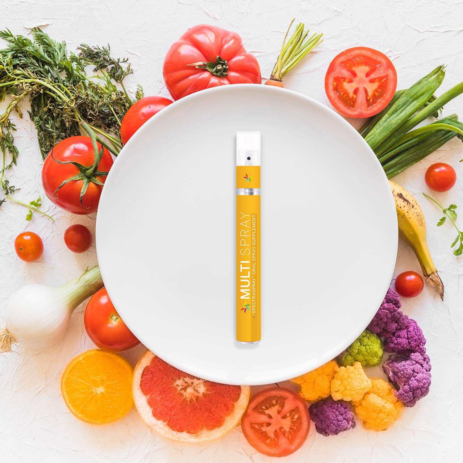 Bottle open showing spray mechanism and packaging