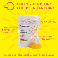 Nutrition panel for Speed Labs Energy Gummies