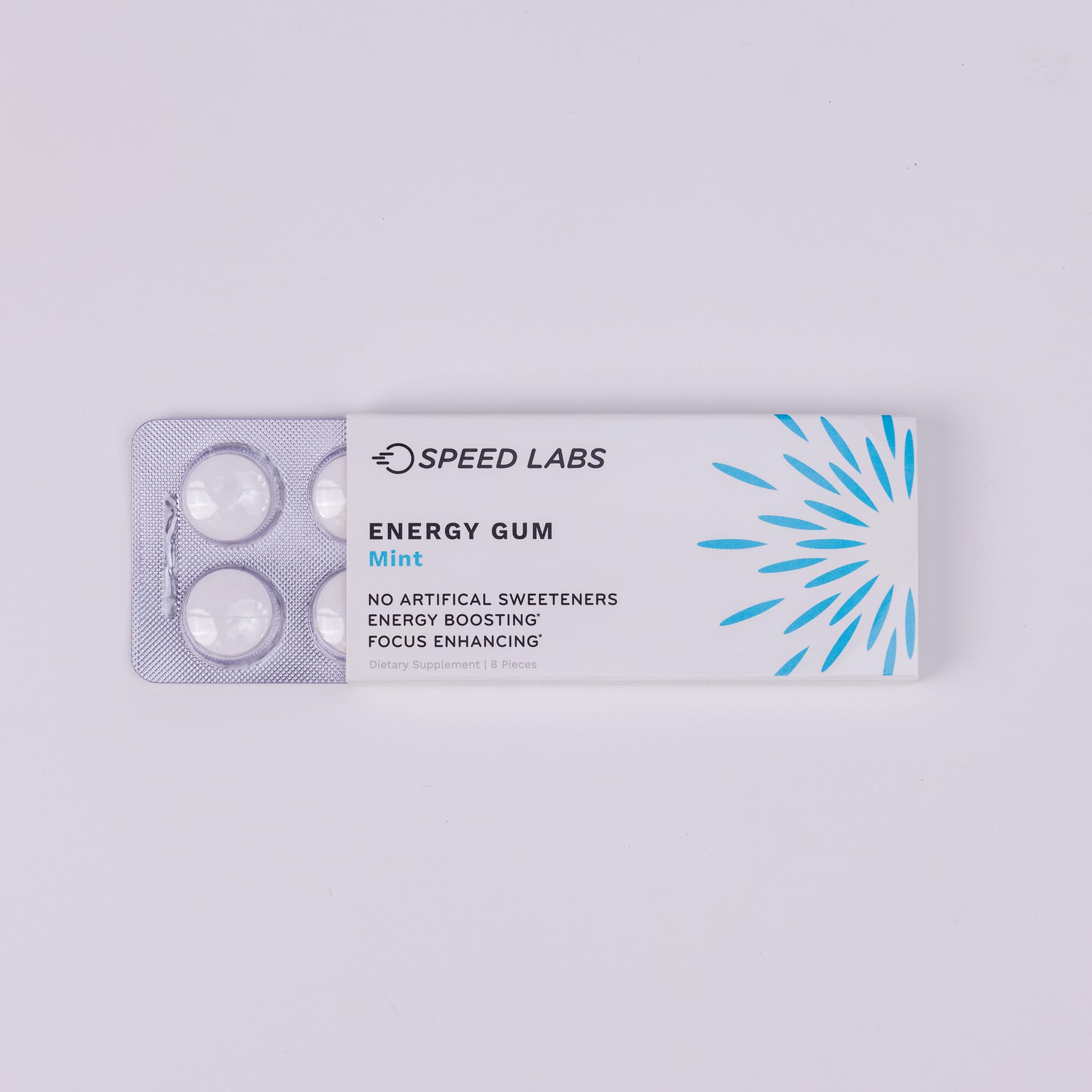Speed Labs Mint Energy Gum foil-wrapped piece ready for travel.