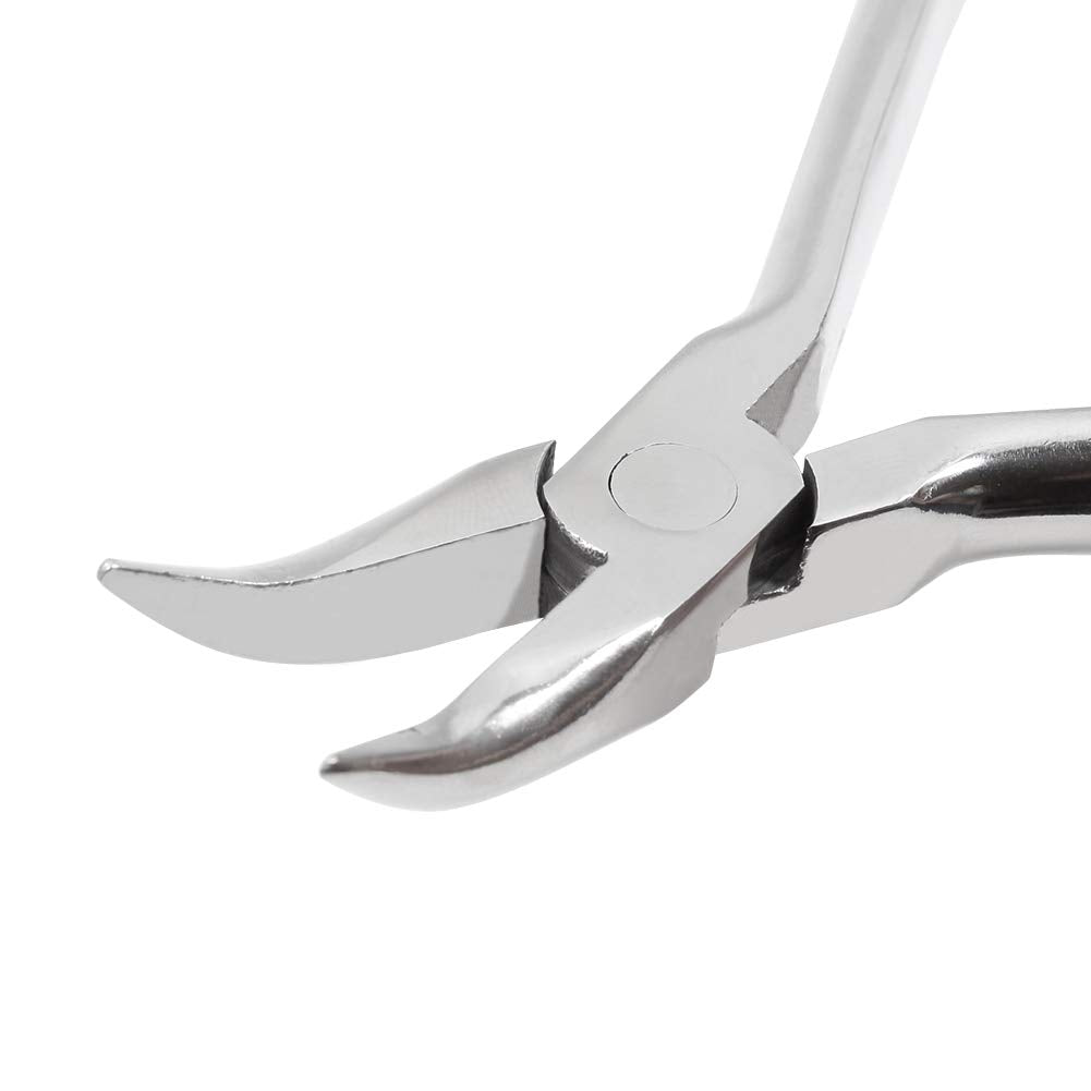 Bent nose plier for eyeglass frame adjustment