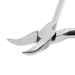 Bent nose plier for eyeglass frame adjustment