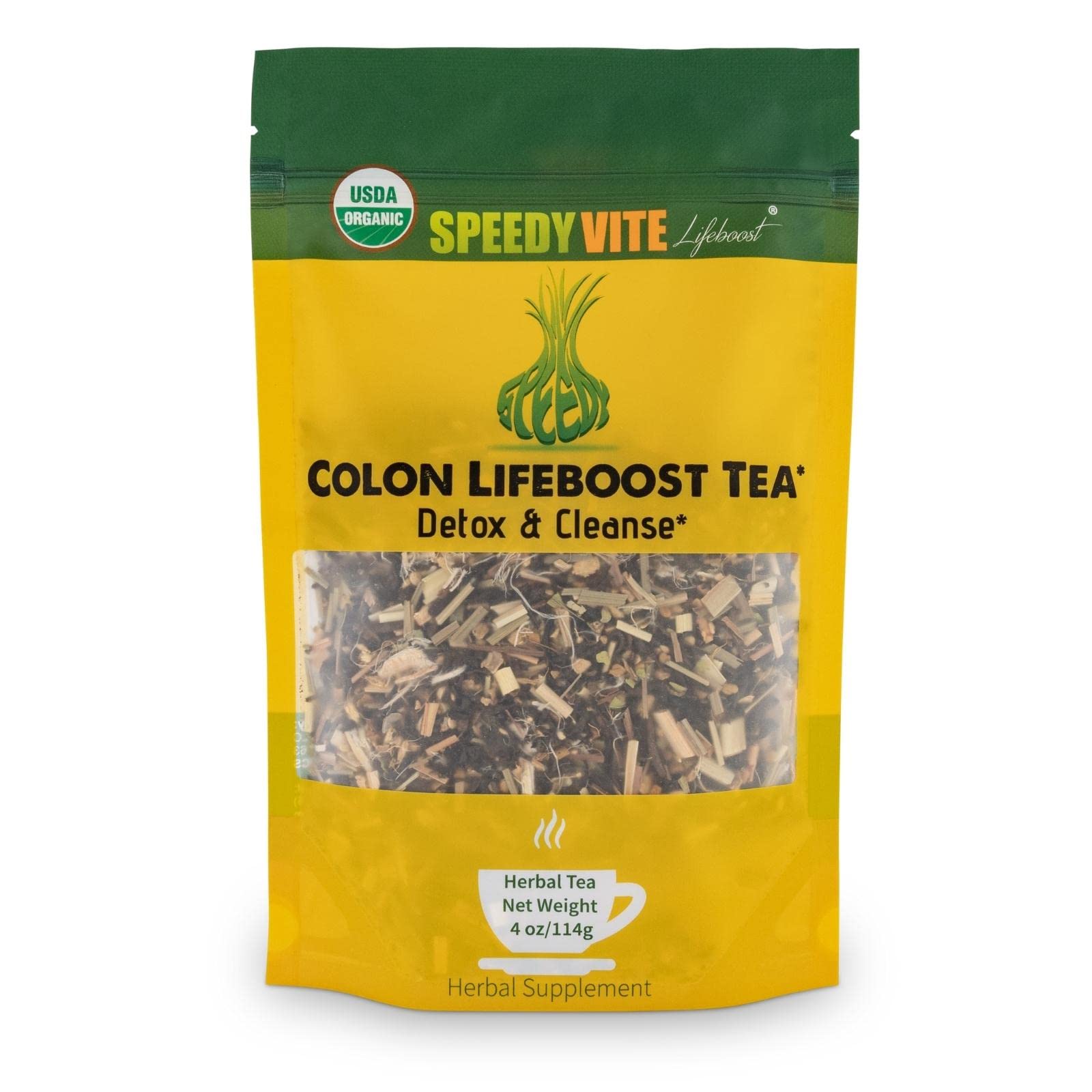 SpeedyVite Colon LifeBoost Tea Detox packaging with Pu’er tea