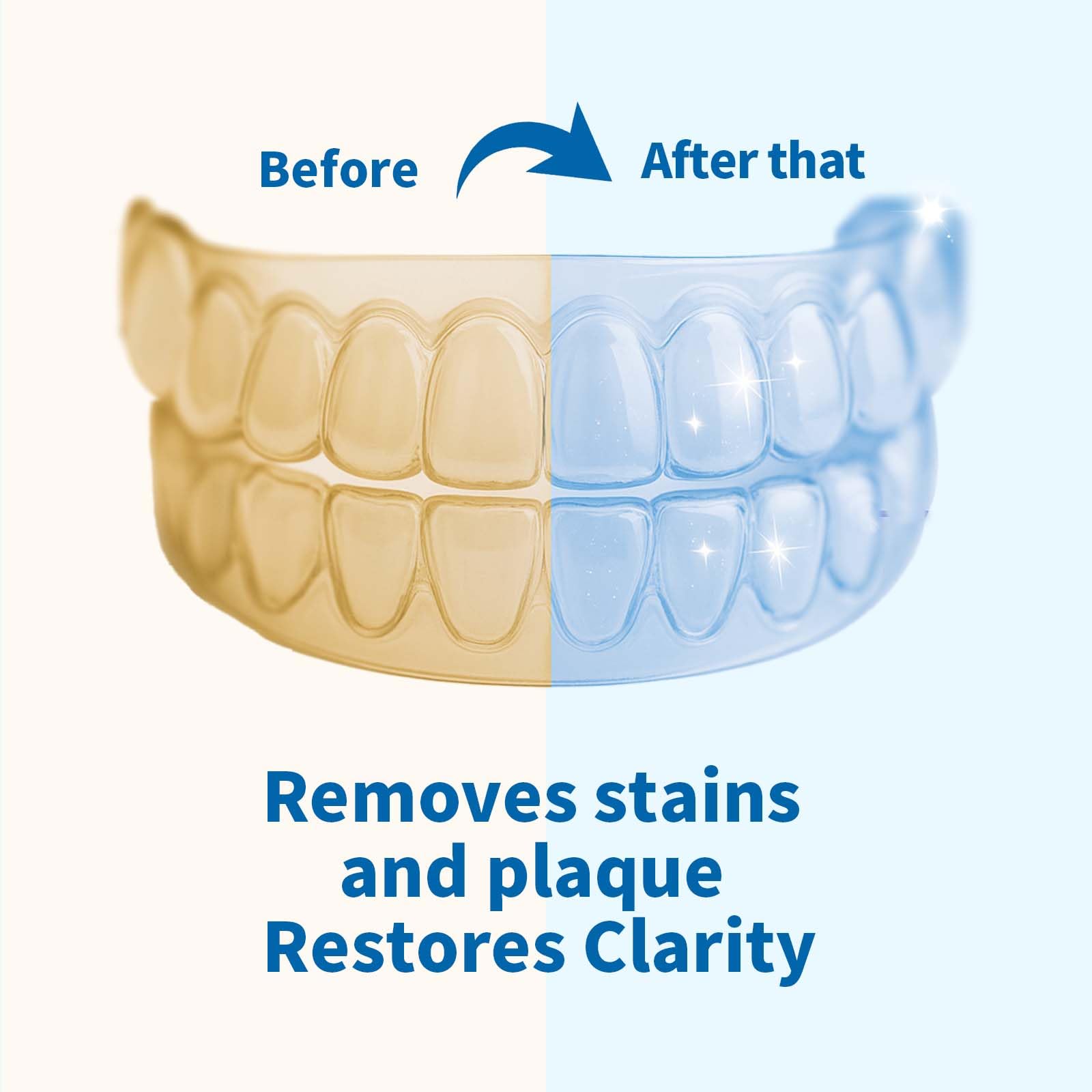 Dental retainers and mouth guards being cleaned with SPEQUIX tablets