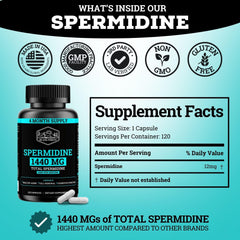 Spermidine capsules inside the bottle