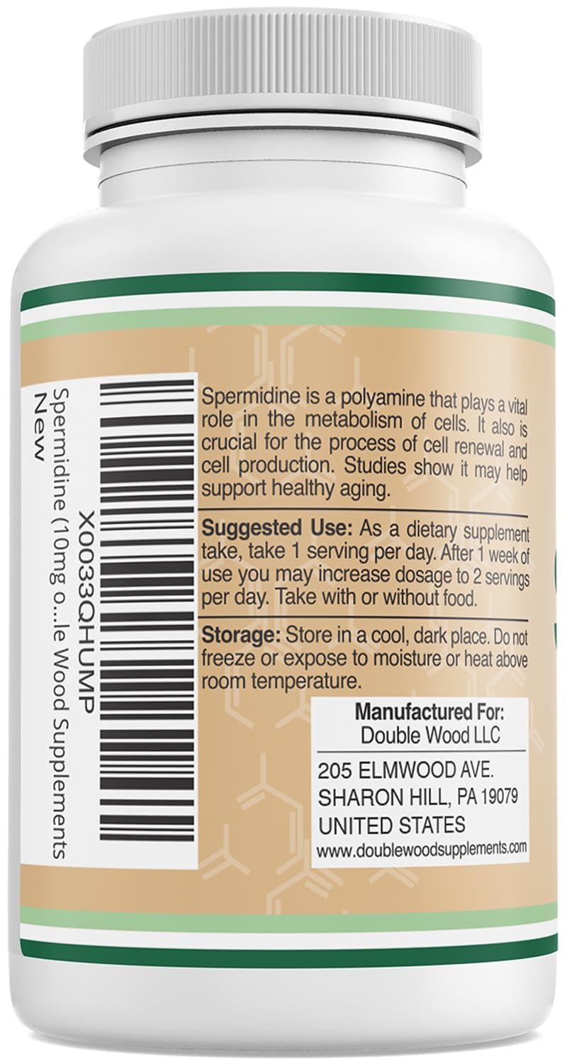 Third-party testing seal on Spermidine supplement packaging