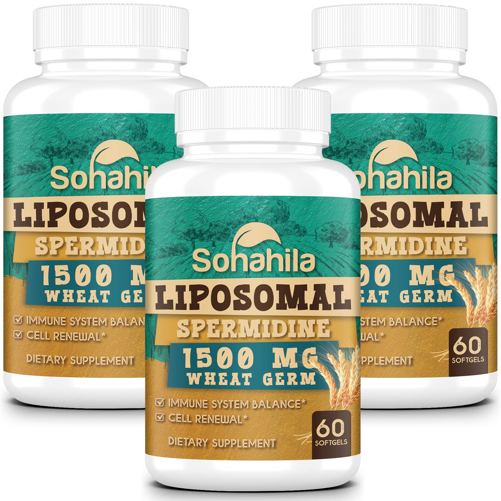 Bottle of Spermidine Supplement with 180 softgels