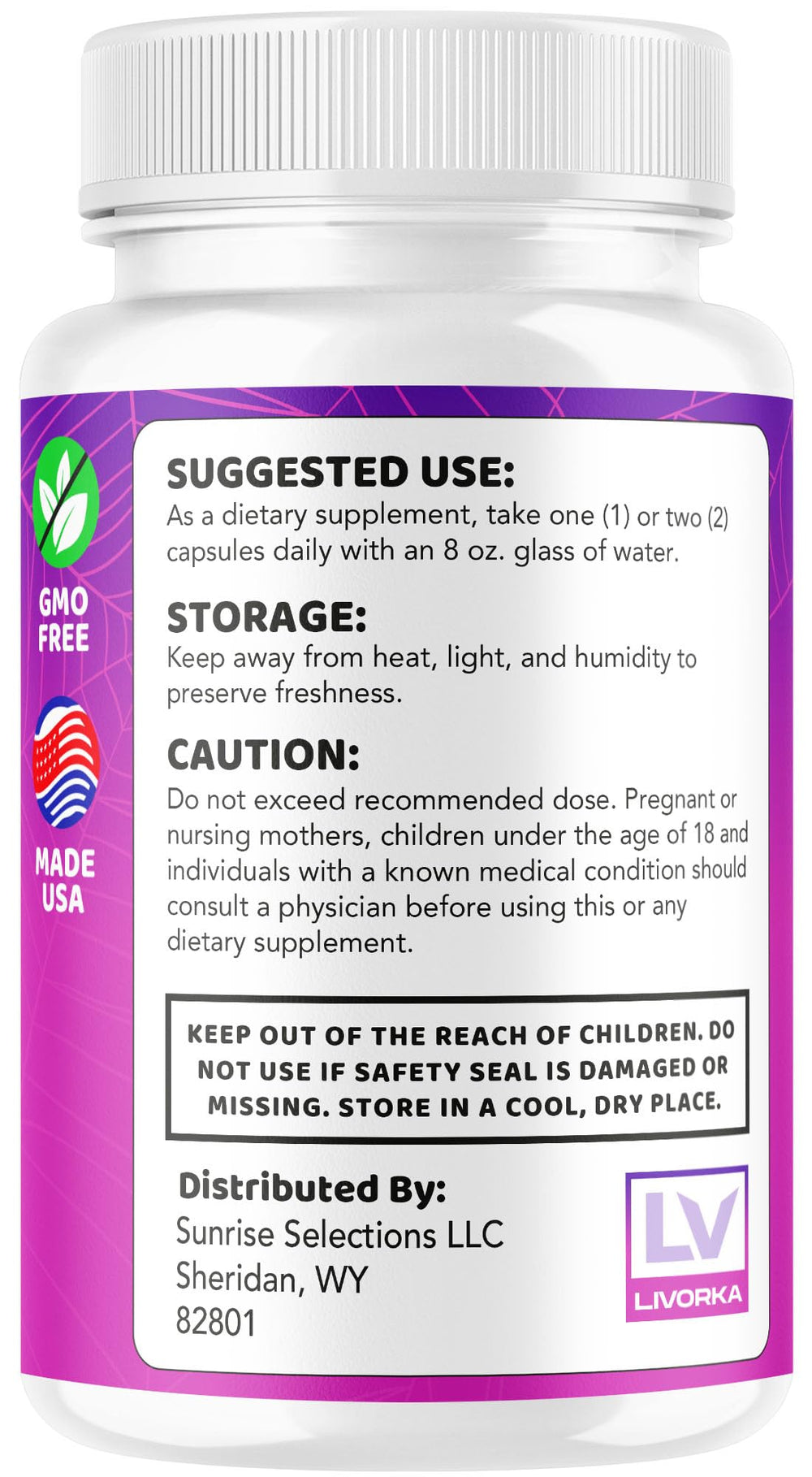 Ingredients label for Spider Sense Max