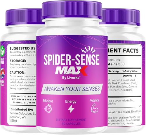 Back view of Spider Sense Max pills bottle