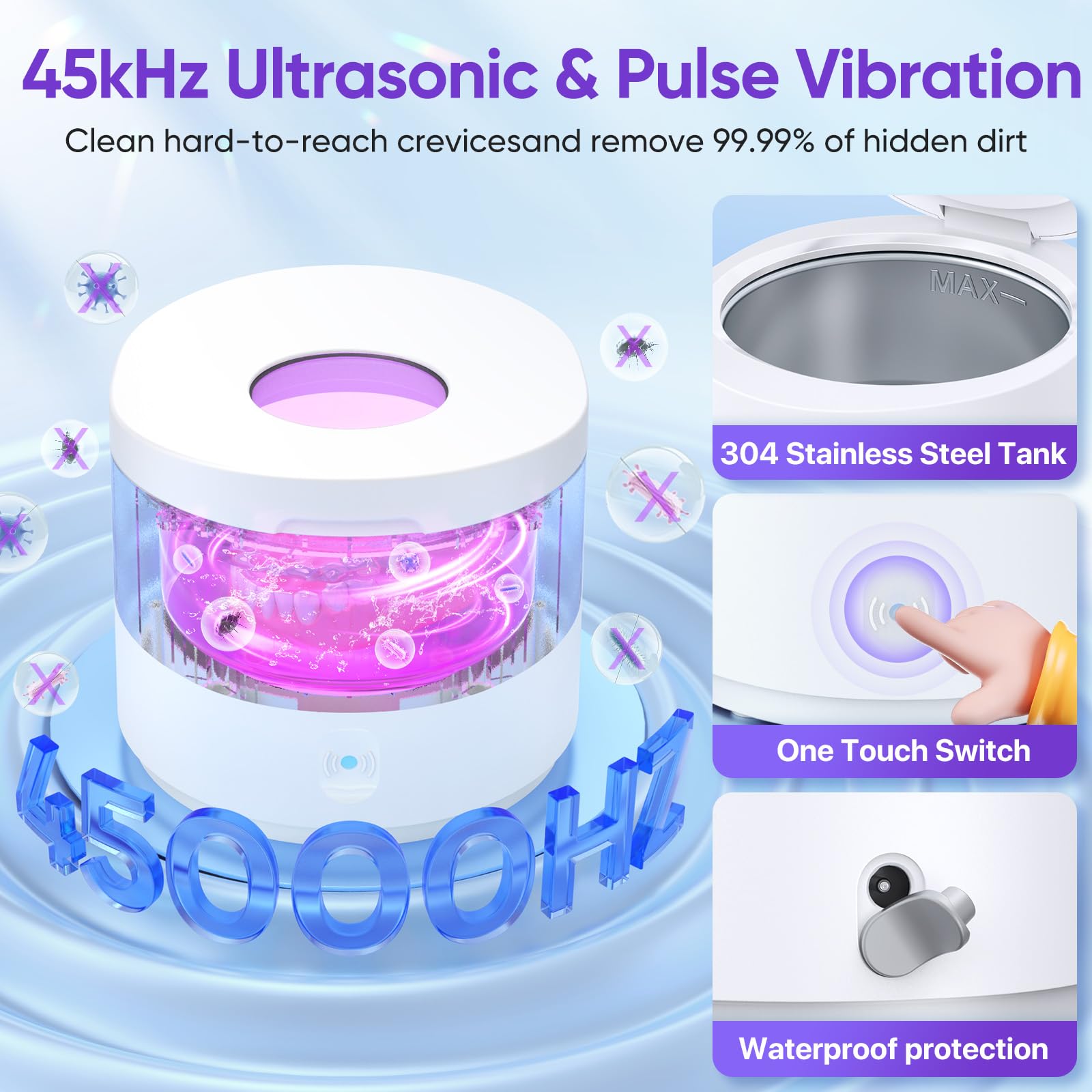 Underwater cleaning action showing 360 degree reach