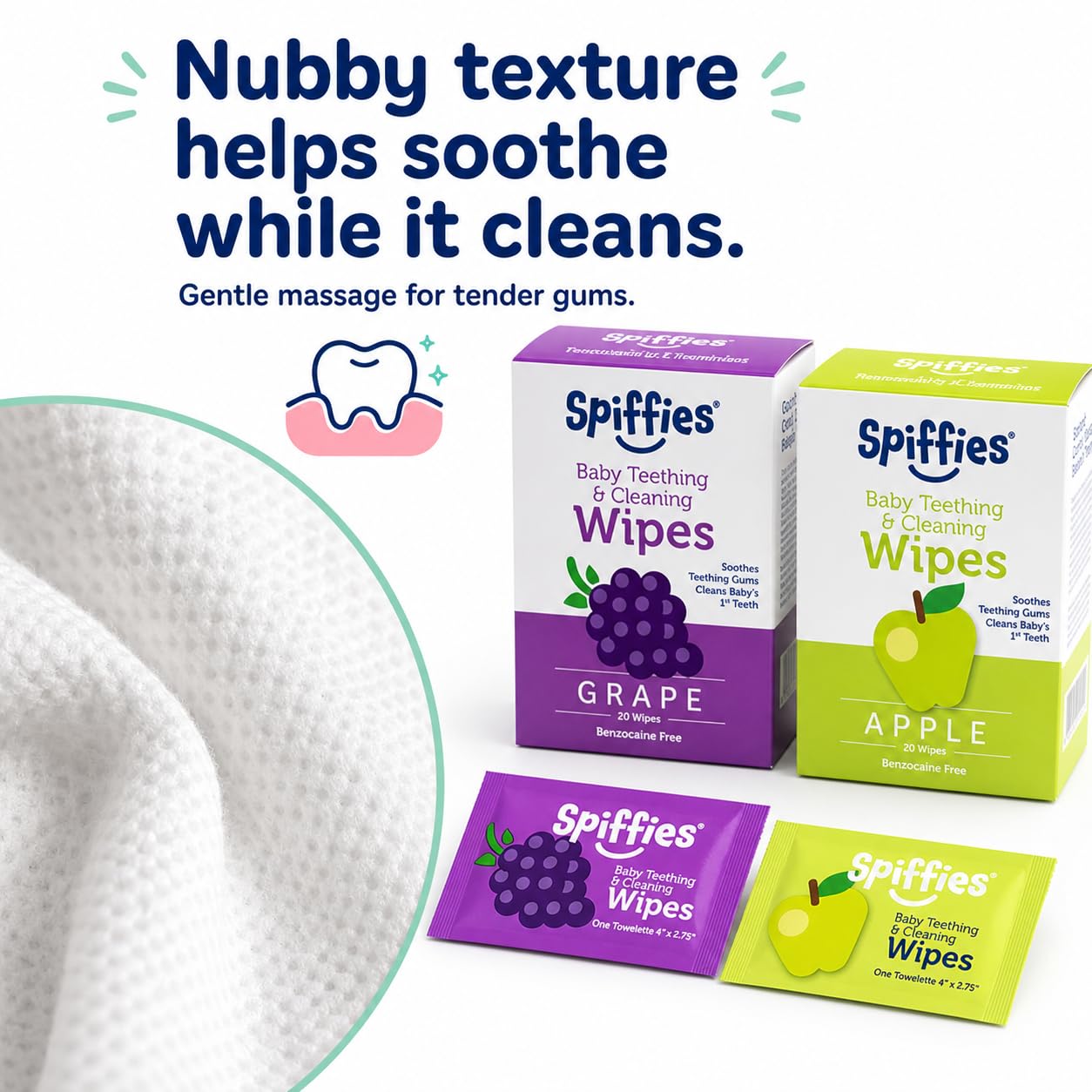 Spiffies packets stored in diaper bag for travel convenience