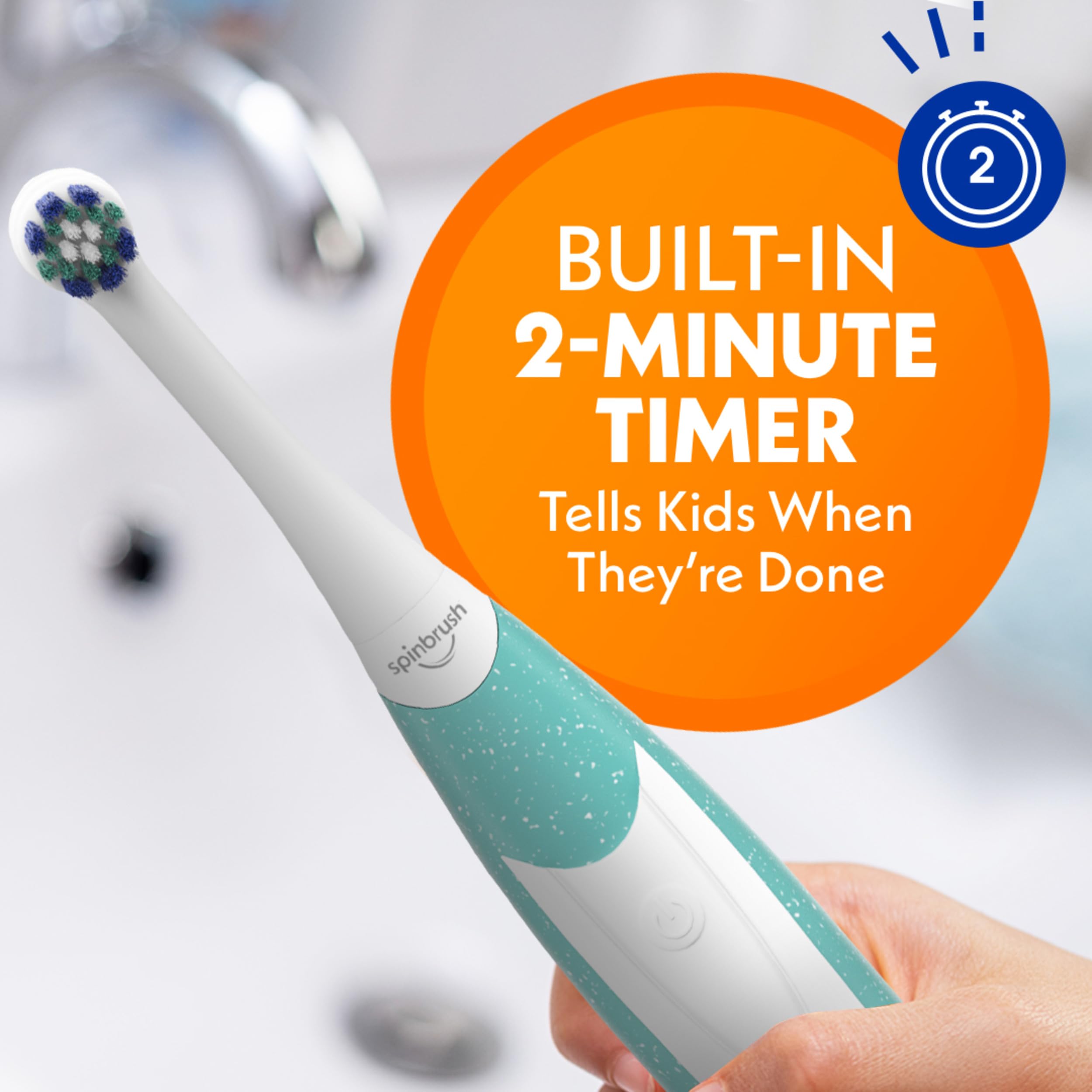 Spinbrush Kids Electric Toothbrush Shimmery Sparkle with packaging