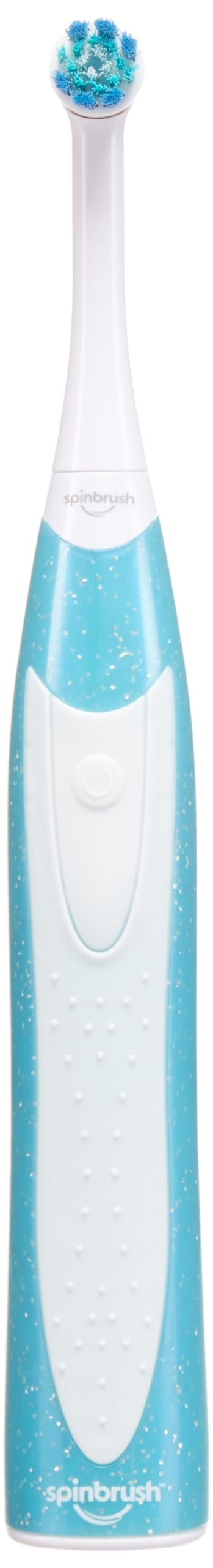 Close-up of non-slip grip handle on Spinbrush Shimmery Sparkle