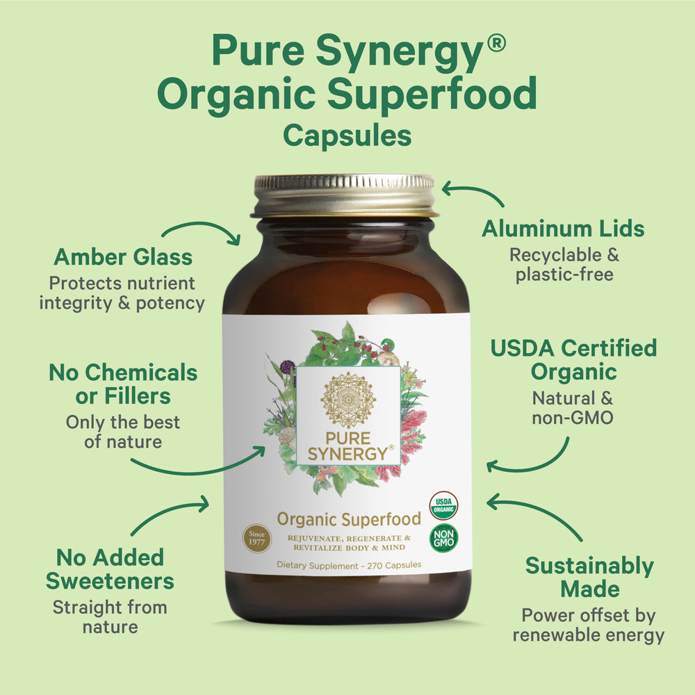 Spirulina, algae, sea vegetables, and mushrooms in the mix