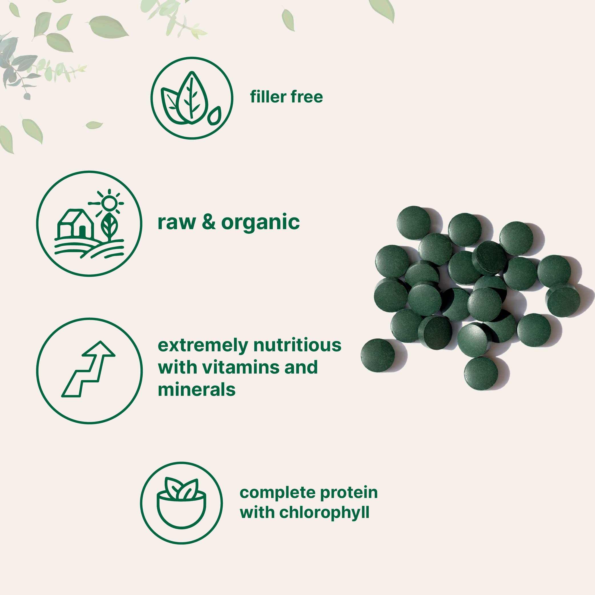 Graphic showing spirulina nutritional benefits