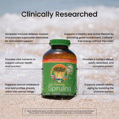 Illustration of spirulina supporting immune health and energy