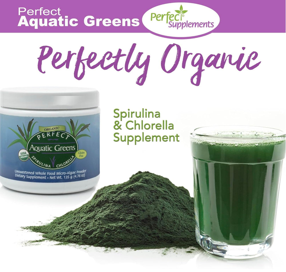 Spirulina powder being mixed into a beverage