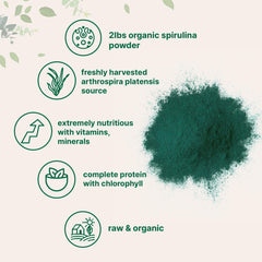 Filler-free vegan spirulina powder, no irradiants