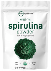 USDA Organic Spirulina Powder in a 2 lb pouch