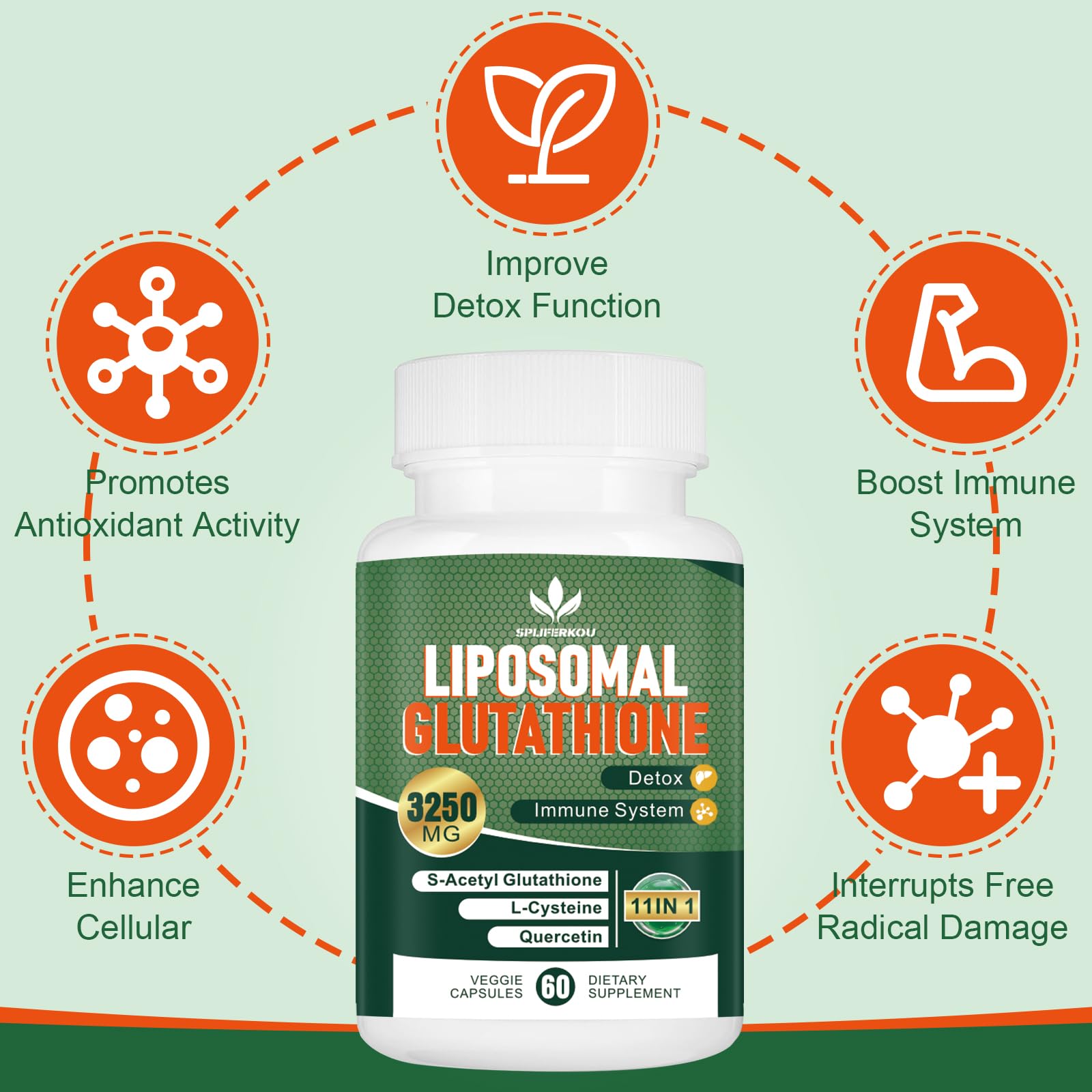 Gluten-free and Non-GMO labeling on supplement bottle