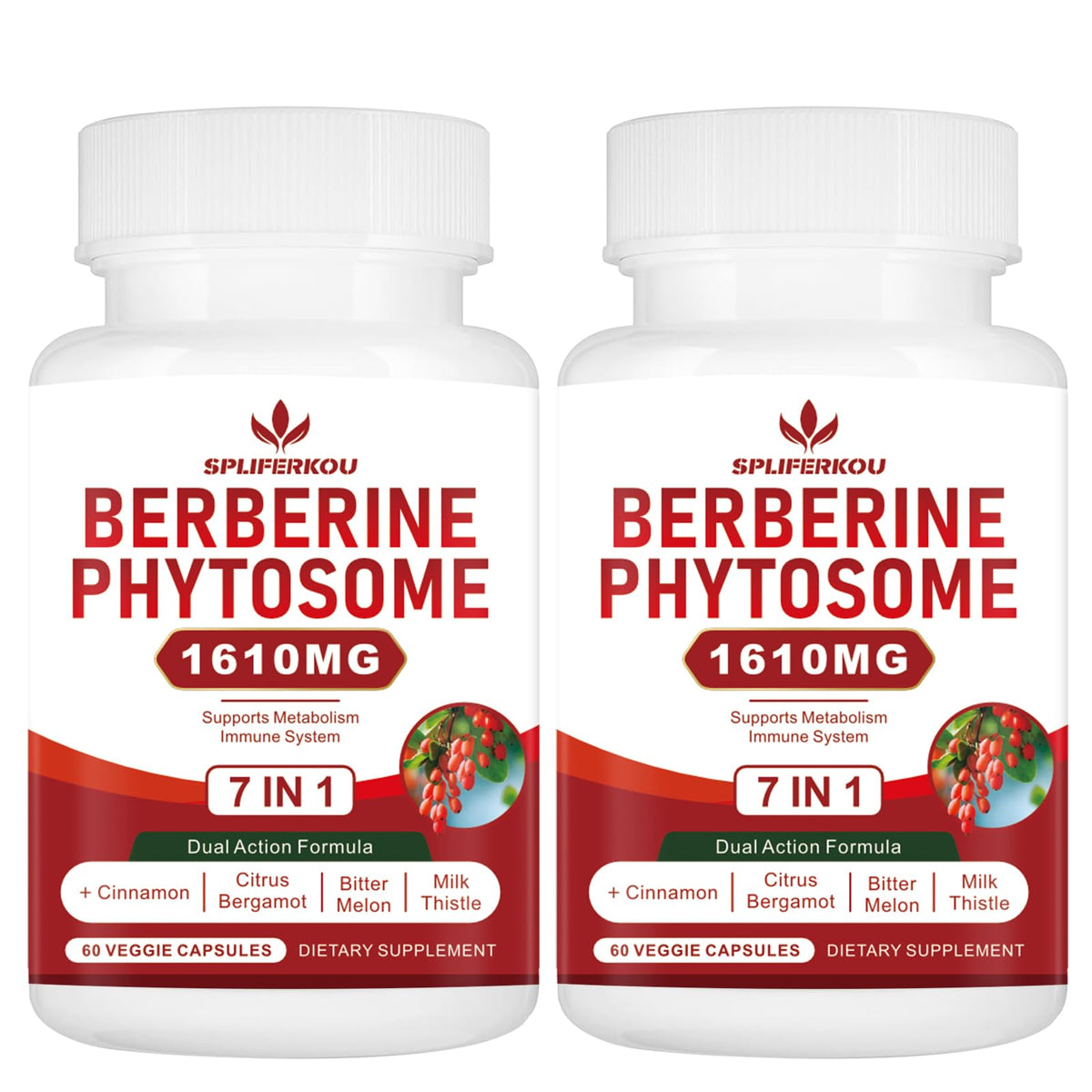 Spliferkou 7-in-1 Berberine Phytosome bottle with 120 capsules