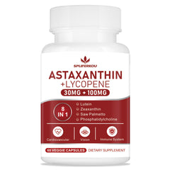 Bottle of Spliferkou Astaxanthin and Lycopene 70mg with 60 capsules
