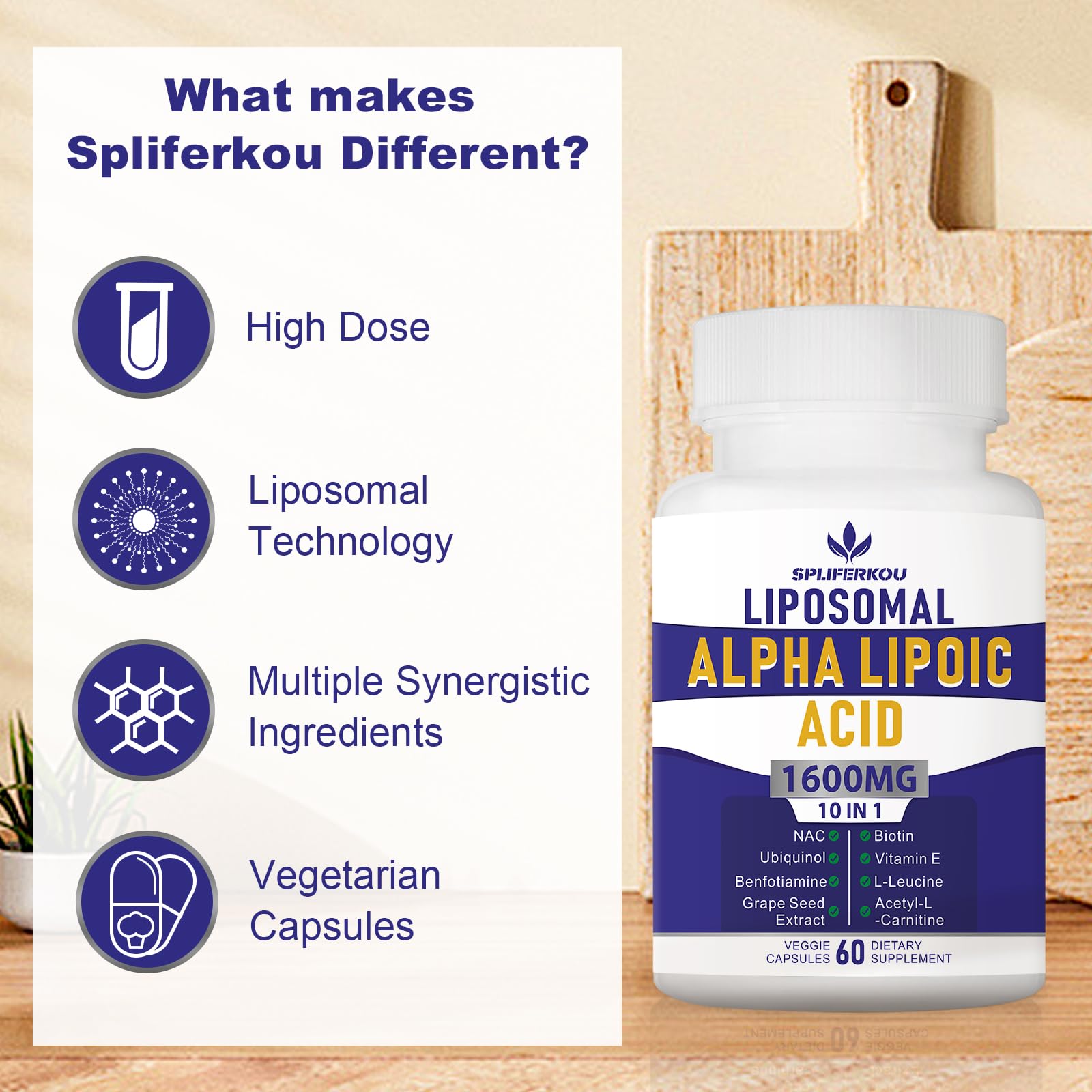 Liposome delivery technology visual for Spliferkou ALA supplement