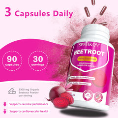 Beet root capsules packaging with no artificial ingredients