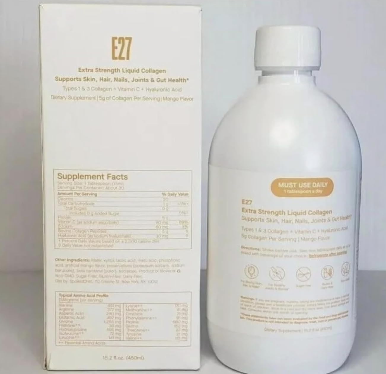 SpoiledChild Mango Liquid Collagen bottle – mango flavor label