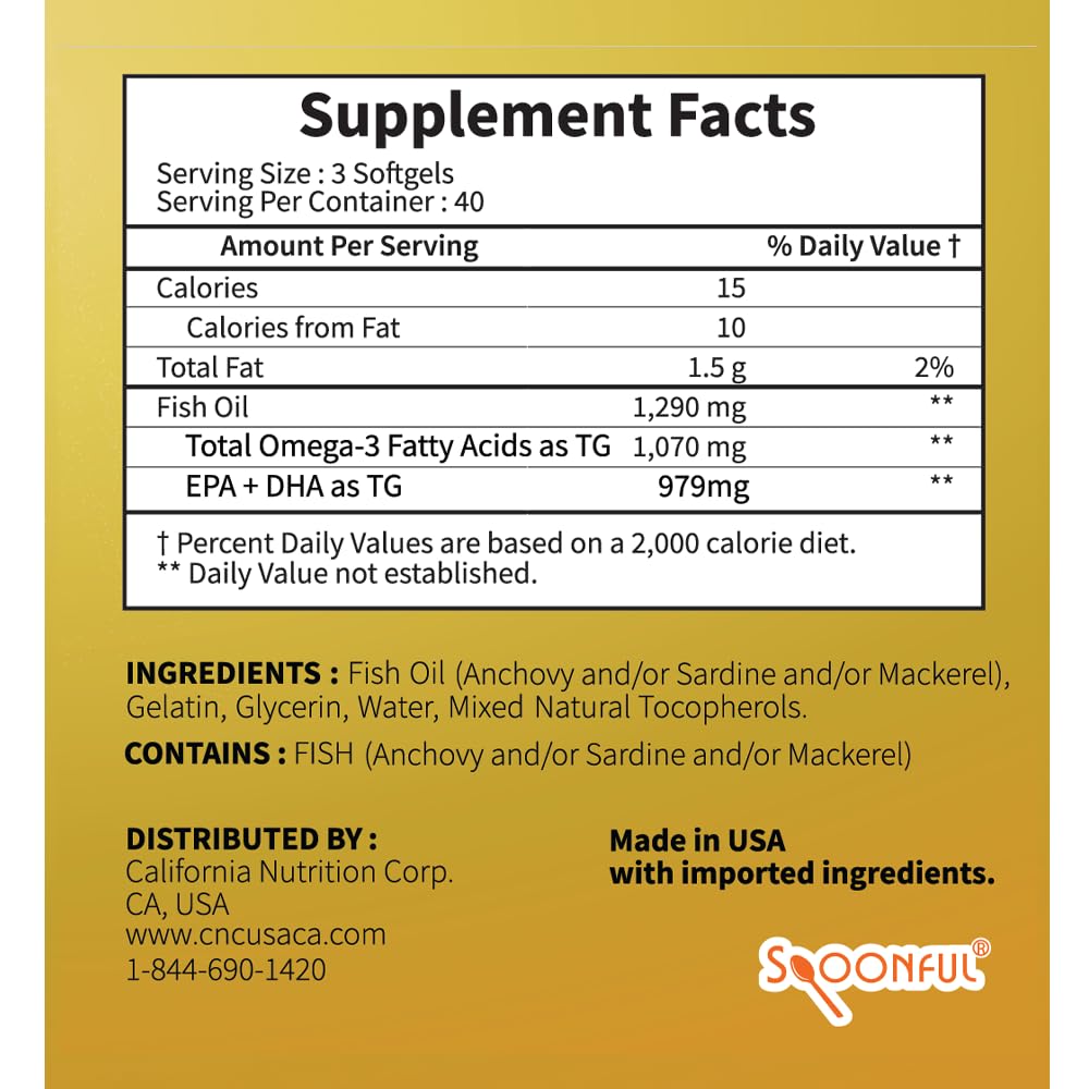 Made in USA badge on Spoonful Mini Omega-3 bottle