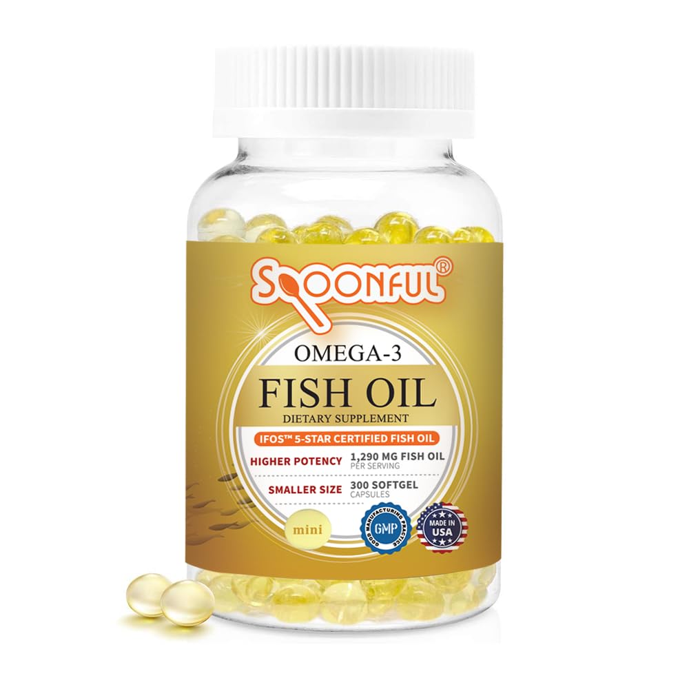 Main product bottle of Spoonful Omega-3 Mini Fish Oil