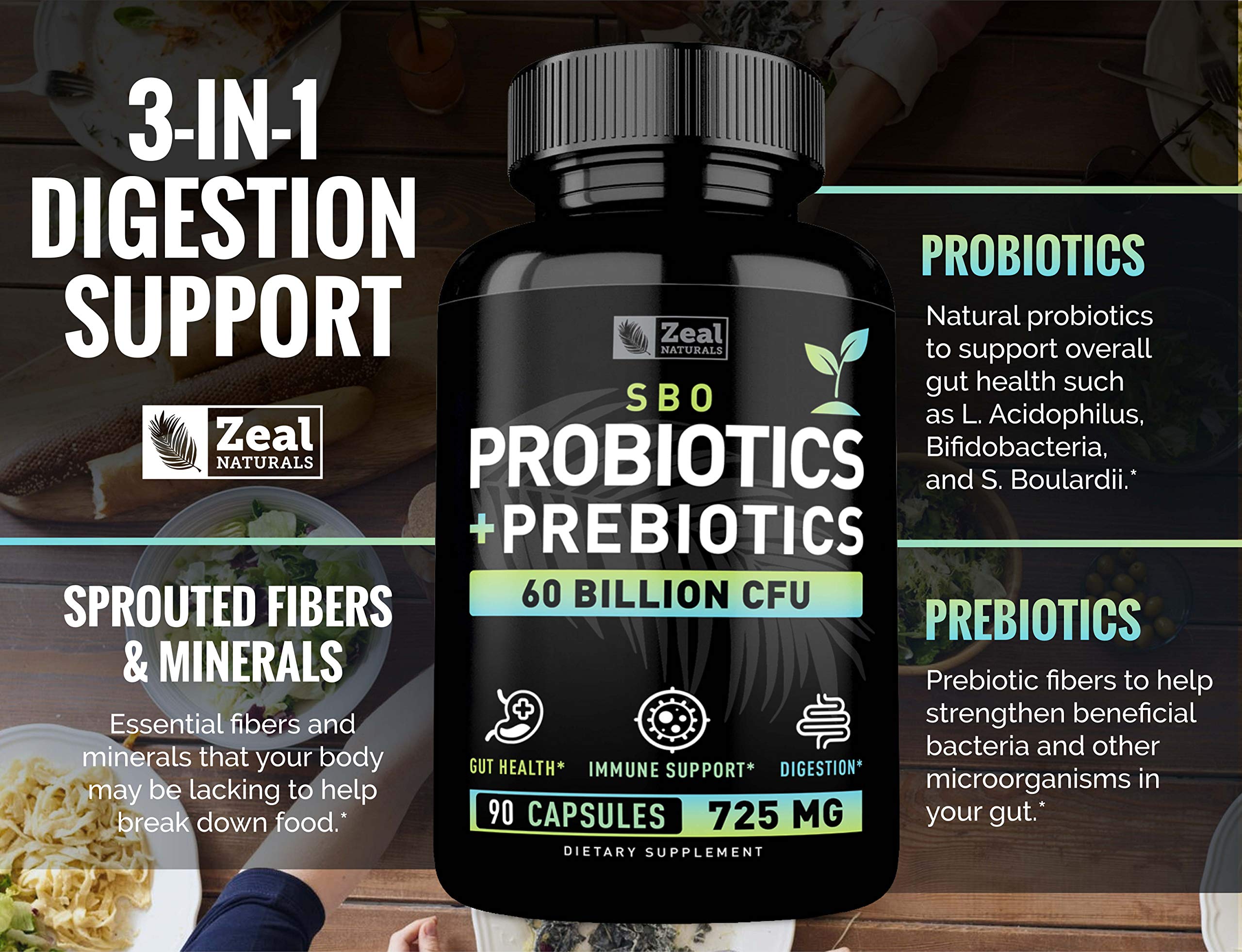 Spore probiotic blend capsules and packaging