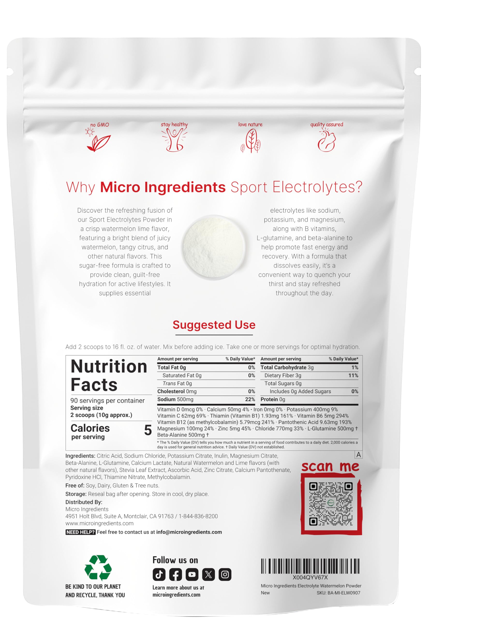 Key electrolytes sodium potassium magnesium in the powder