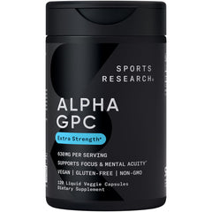 Sports Research Alpha GPC 630mg bottle
