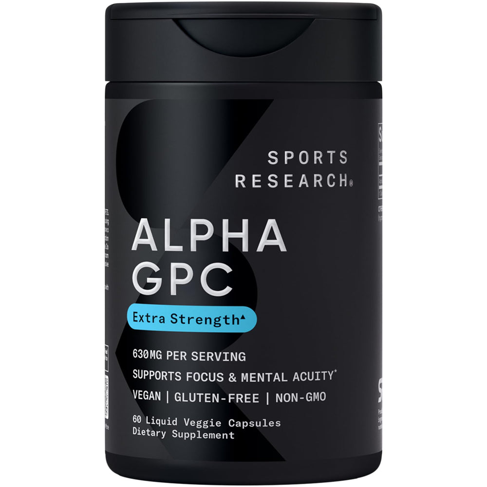 Sports Research Alpha GPC 630mg Extra Strength bottle