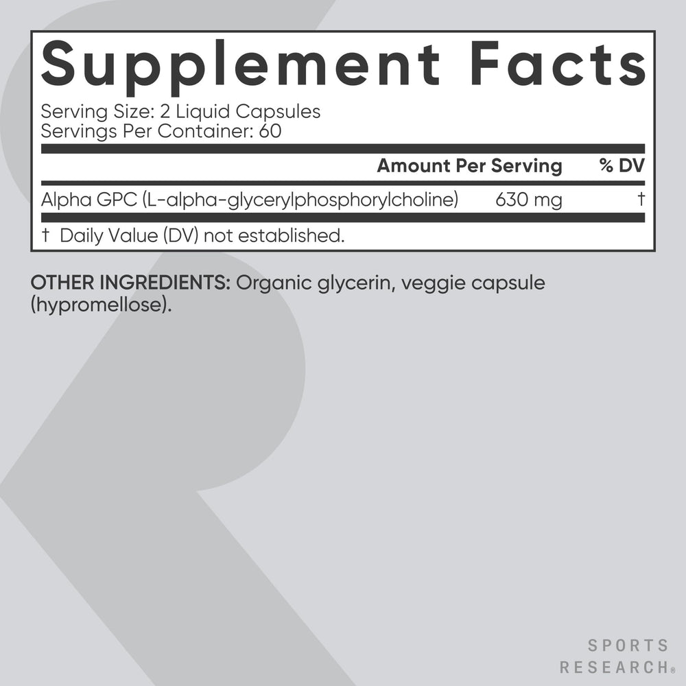 Vegan certified Alpha GPC supplement