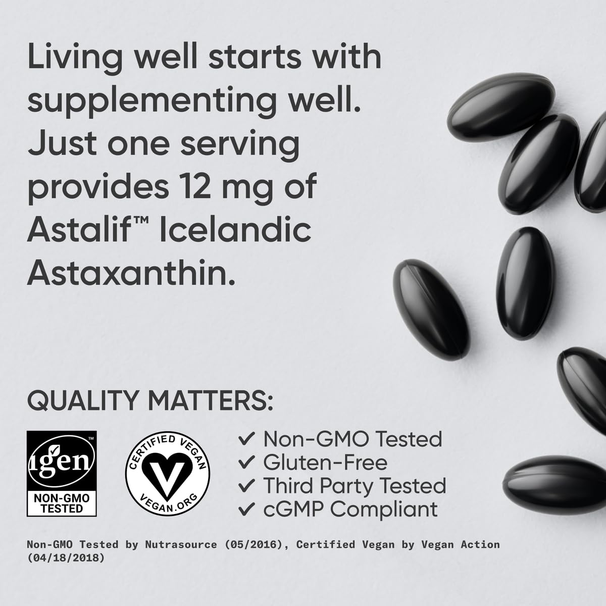 60-count vegan astaxanthin softgels bottle with label