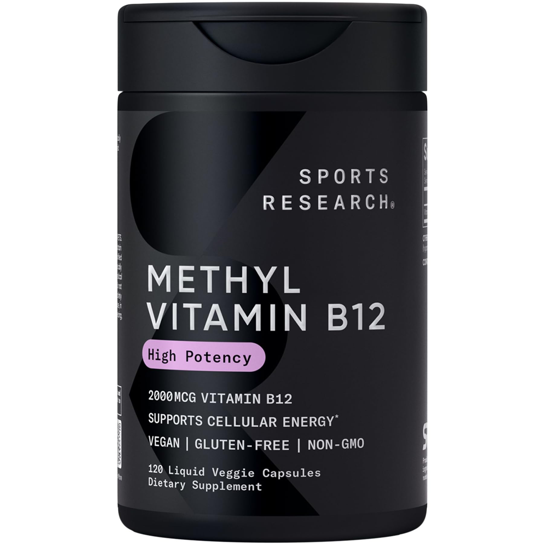 Sports Research Vitamin B12 2000 mcg bottle and label