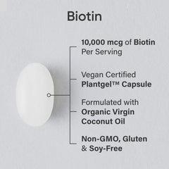 Biotin 10,000 mcg Plantgel capsule image