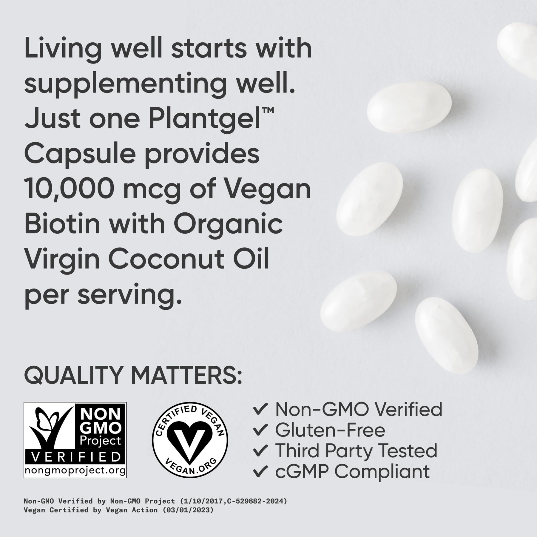 Organic coconut oil used in Biotin formula