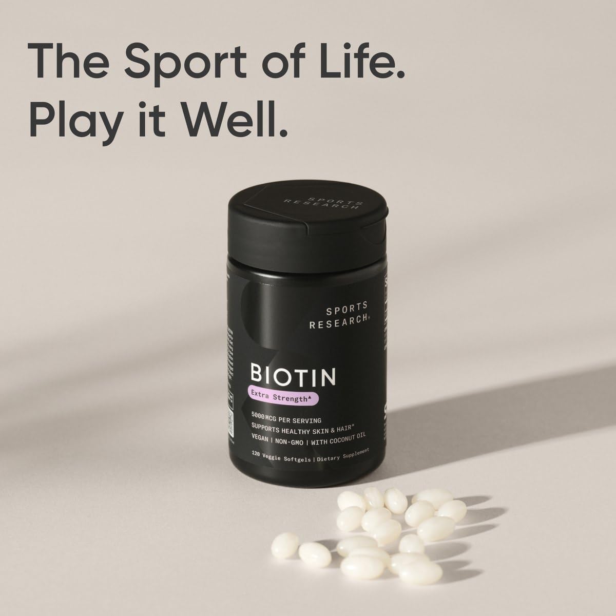 Made in USA manufacturing badge on Biotin 5,000mcg