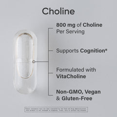 Front packaging of Sports Research Choline 800 mg bottle