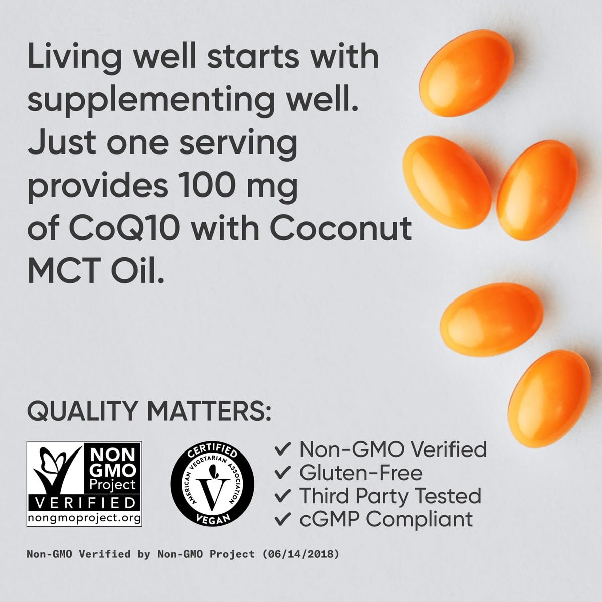 Quality-tested CoQ10 manufactured in a USA cGMP facility
